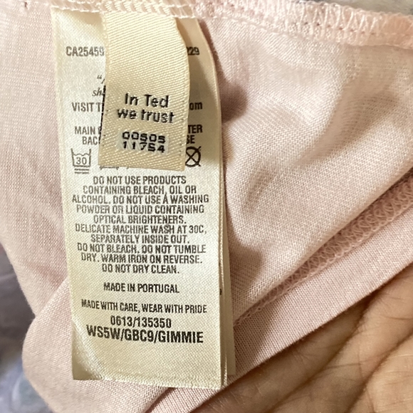 Ted Baker Satin Chiffon Feel Front Top - Jersey Back - Size 1 (Small Size 8) - Picture 9 of 14